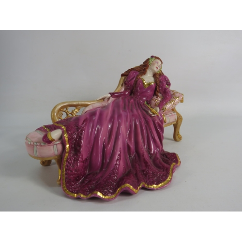 41 - Franklin Mint Porcelain Sleeping Beauty figurine by Gerda Neubacher with cert, approx 5.5