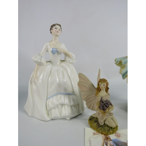 51 - Mixed Figurines lot including Royal Doulton & Wedgwood.