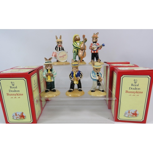 108 - Six Royal Doulton Bunnykins figurines, with boxes.