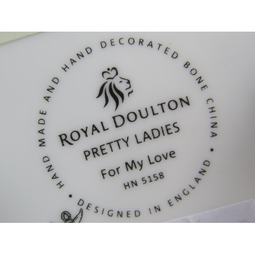 112 - Royal Doulton Pretty ladies For My Love figurine with box and certs.