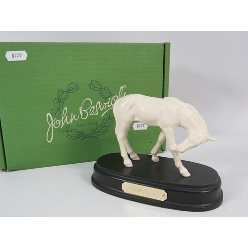 115 - John Beswick Royal Doulton matt white foal figurine on a wooden plith named Sunlight, approx 4.5