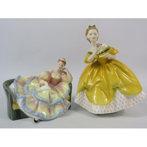 55 - Two Royal Doulton figurines Pauline HN2441 & The Last Waltz HN2315.