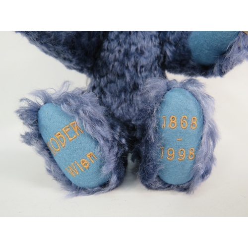 94 - Limited Edition Steiff bear in Blue, Kober WIEN 1868 -1998 1065 OF 1500