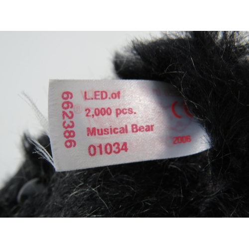 98 - Steiff Limited Edition black musical bear 1034 0f 2000, approx 12