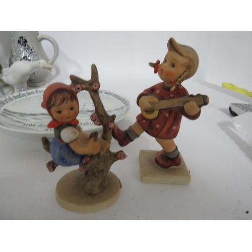 114 - Good Mixed Ceramic lot to include Copenhagen, Hummell, Lladro plus Chinese Import teaset. See photos... 