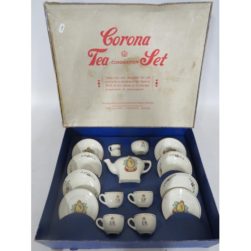 117 - 1950's Corornation Childs Tea set by Cauldon Potteries, Staffordshire. All in original box. Excellen... 