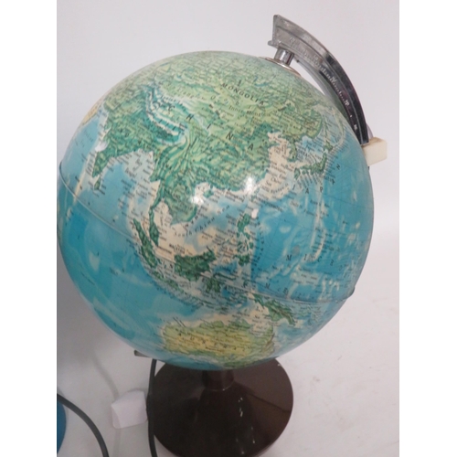 118 - Two Globe Illuminated Night Lights. Each approx 16 inches tall. See photos.