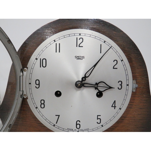 63 - Two Vintage Clocks by Smiths and Tymo. Both running but only one has key. Tallest 9 inches tall.