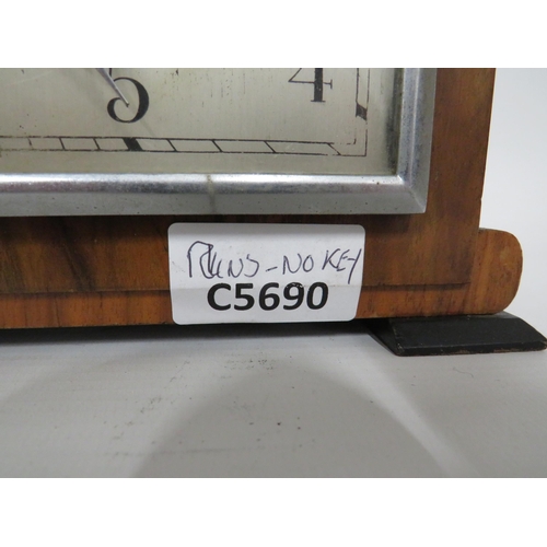 74 - German Made Mantle clock, Running order but stained face together with one other mantle clock in run... 