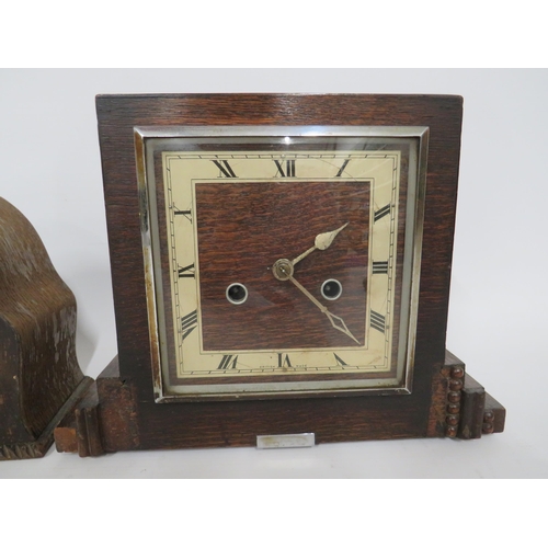 76 - Two Mid 20th Century Traditional Mantle Clocks. One By Smiths. Both in running order but no keys. Ta... 