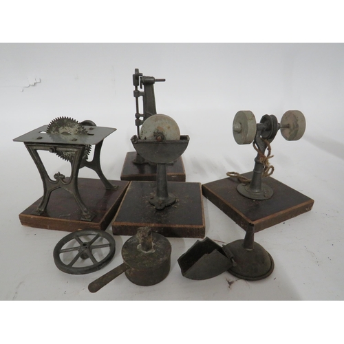 83 - Vintage German Made Steam Engine with assorted minature steam driven tools. Working condition unknow... 