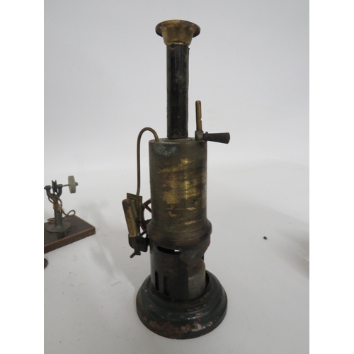 83 - Vintage German Made Steam Engine with assorted minature steam driven tools. Working condition unknow... 