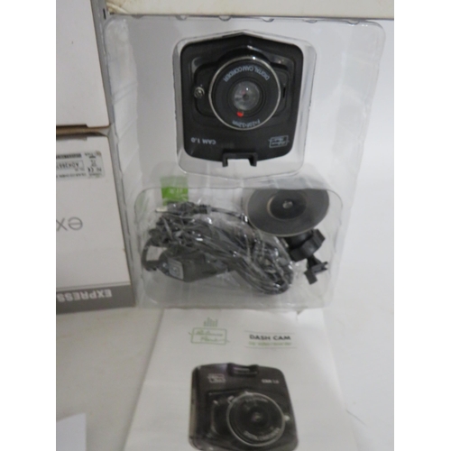 88 - Four CCTV Colour Dome Cameras, all boxed and unused condition together with a Boxed Dashcam also in ... 