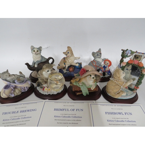 90 - Eight, Danbury Mint Kitten Caboodle figures, five with COA's no boxes. See photos.