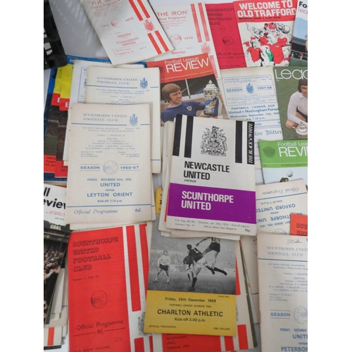 98 - Large Selection of Vintage Football Programmes from the 1960's Onwards to include many from  Scuntho... 