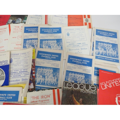 98 - Large Selection of Vintage Football Programmes from the 1960's Onwards to include many from  Scuntho... 