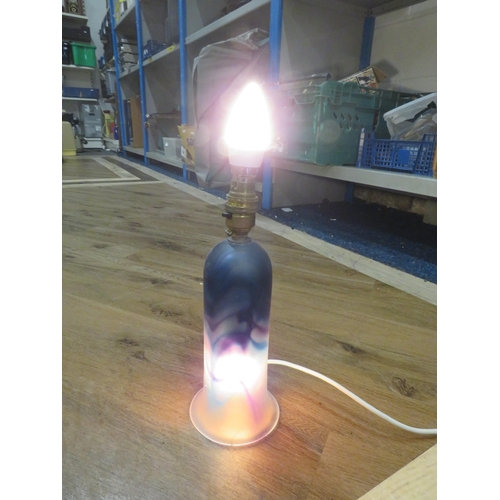 141 - Art glass double bulb table lamp, approx 10 3/4