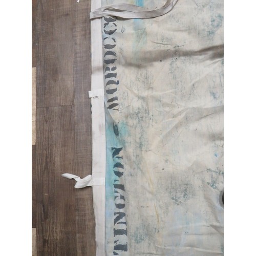 121 - Large Painted Theatrical Backdrop. Ideal for over painting or many other uses. Measures approx 16 x ... 