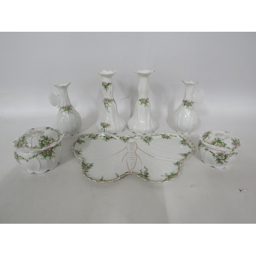 202 - Vintage butterfly shape dressing table set.