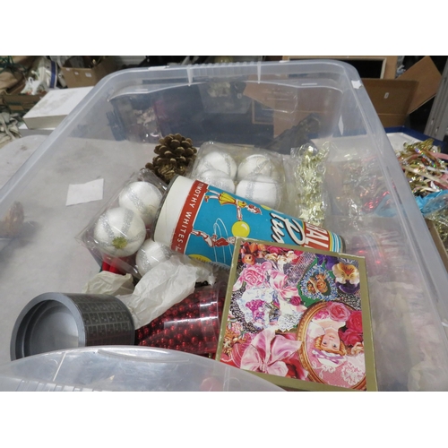 254 - 2 Boxes of vintage christmas decorations including vintage glass baubles.