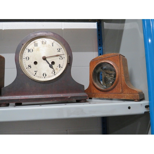 353 - Eight Vintage Mantle Clocks for Spares or Repairs