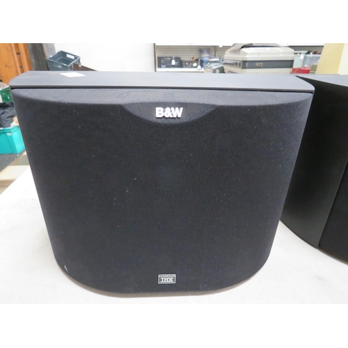 366 - Pair of B&W DS-6 THS,  Home Cinema Speakers together with a Jamo Centre 200 Sub woofer with Dolby Su... 