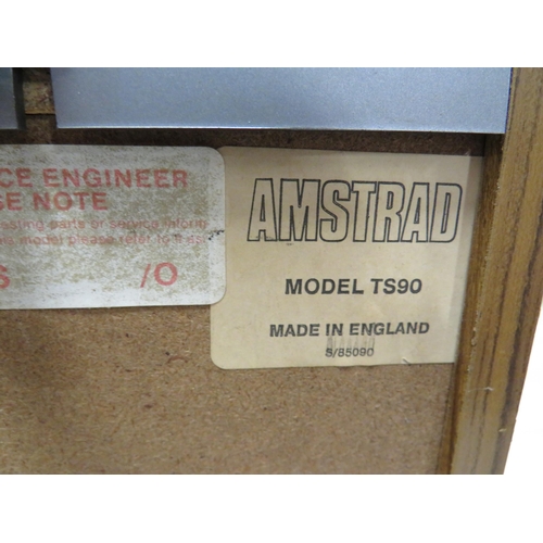 367 - Amstrad Turntable, Cassette Deck, CD Player, Amp with glass topped case. See photos.