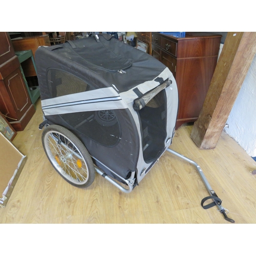 381 - Bicycle mounted Dog Cart made from Tubular Aluminium and Fabric. Very good condition.