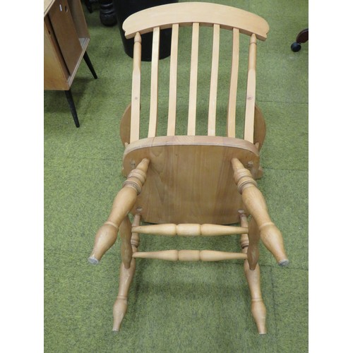 429 - Well made Pine arm chair with turned legs and supports. Seat height 19 inches. Back Height 45 inches... 