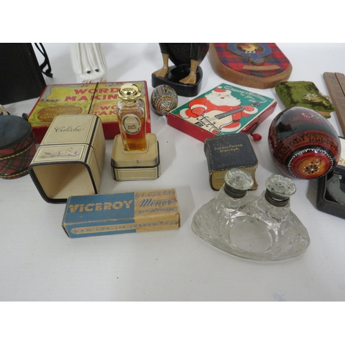 274 - Interesting mixed collectables lot including a ink well, pin cushion, cameras, mini bible, vintage p... 