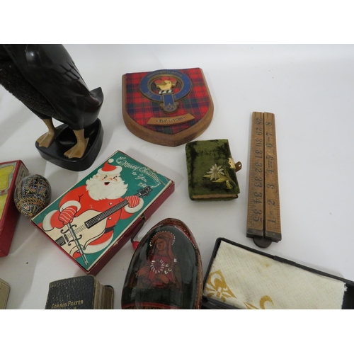 274 - Interesting mixed collectables lot including a ink well, pin cushion, cameras, mini bible, vintage p... 