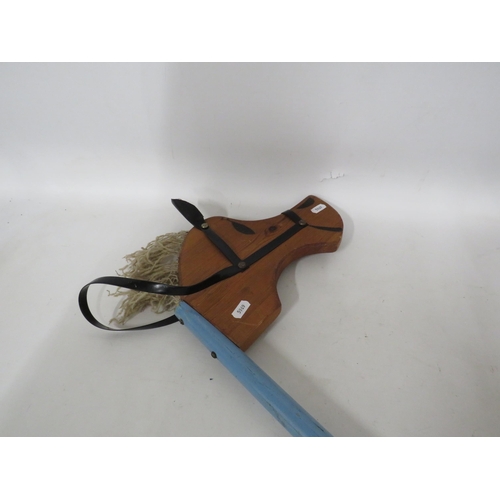 298 - Vintage wooden hobby stick horse.