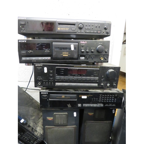 319 - Large seelction of various Sony, Rotel, Panosonic and Toshiba sound systems. See pics.