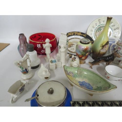 348 - Mixed lot including Royal Doulton, Grays pottery, Poole, art glass etc.