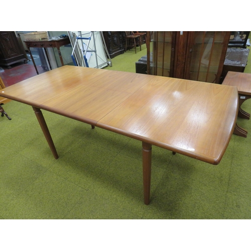 431 - Meredew, Mid to Late 20th Century Teak Dining Table with built in folding extention leaf. H:29 xW:52... 