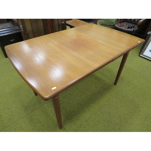 431 - Meredew, Mid to Late 20th Century Teak Dining Table with built in folding extention leaf. H:29 xW:52... 