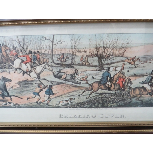 443 - Large Framed and mounted Lithograph 'The Meet at Melton after a picture by Sir Francis Grant (frame ... 