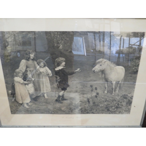 444 - Four Victorian monochgromeprints of pets. All framed under glass. Largest measures 32 x 42 inches