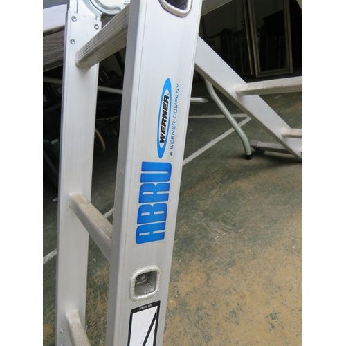 450 - Strong and Lightweight four section folding aluminium ladder. Multiple stages.