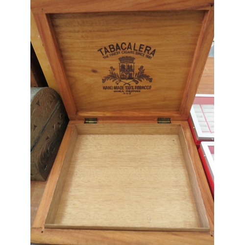 456 - Large Selection of Jewellery boxes plus wooden Cigar box.