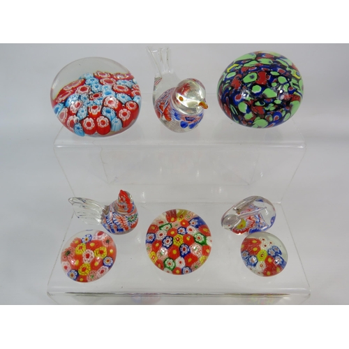 133 - 12 Art glass paperweights mainly Millefiori.