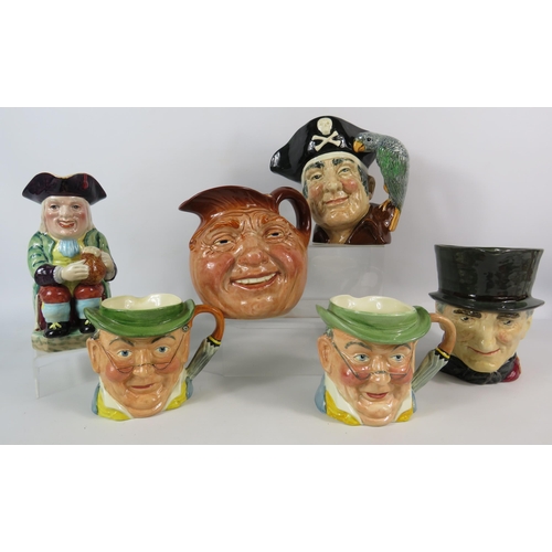 138 - Collection of Royal Doulton, Beswick and Kelsbro Toby jugs, the tallest measures 8