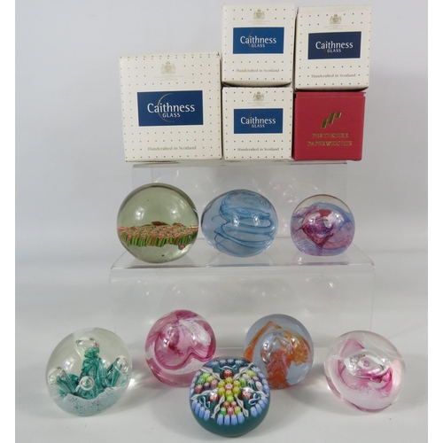 140 - Selection of Paperweights by Caithness and Perthshire, some with boxes.