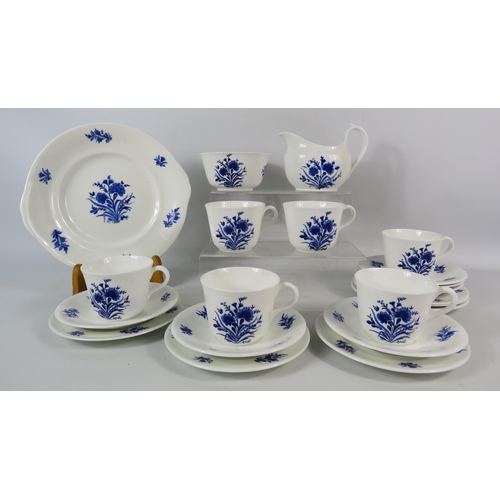 146 - Royal Crown Derby part teaset in the Blue Festival pattern, 19 pieces.