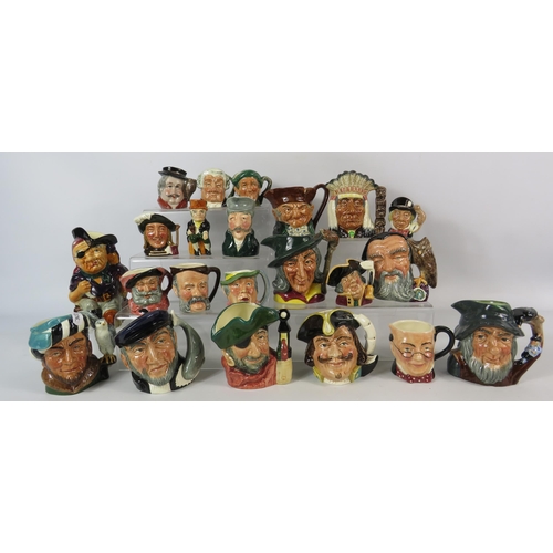 147 - Large selection of Medium and small sized toby jugs mainly by Royal Doulton.