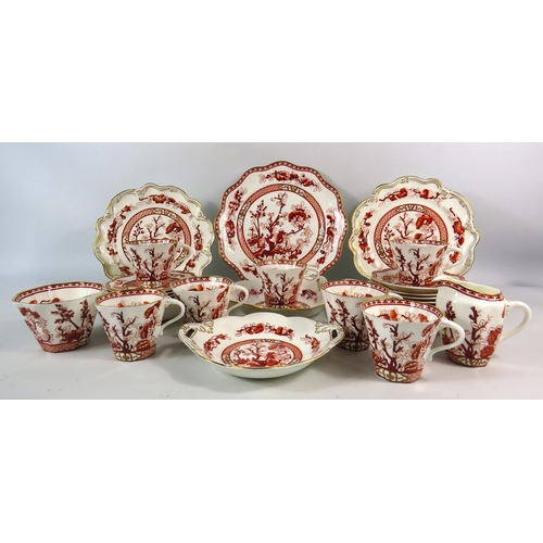 150 - 30 Pieces of Coalport Indian Tree Coral teaware.