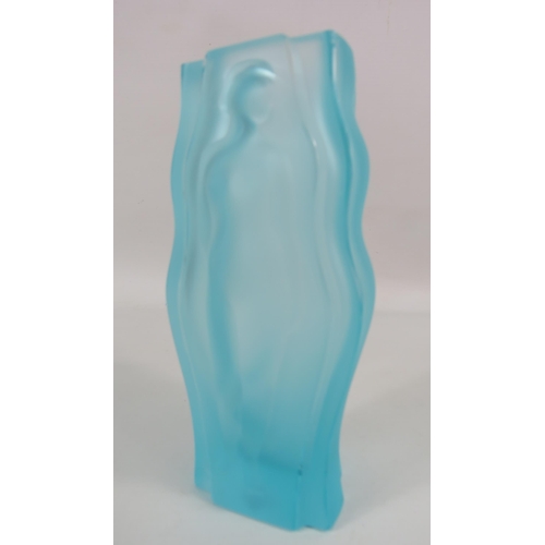 183 - Desna Uranium art deco blue stylefrosted glass 