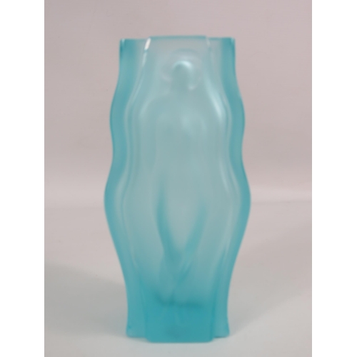 183 - Desna Uranium art deco blue stylefrosted glass 