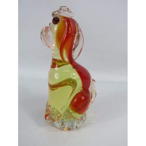 200 - Murano Uranium glass dog paperweight, 6 3/4