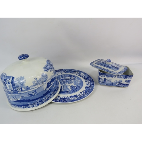 202 - Large Spode Italian cheese bell and a butter dish (Cheese dome plate 11